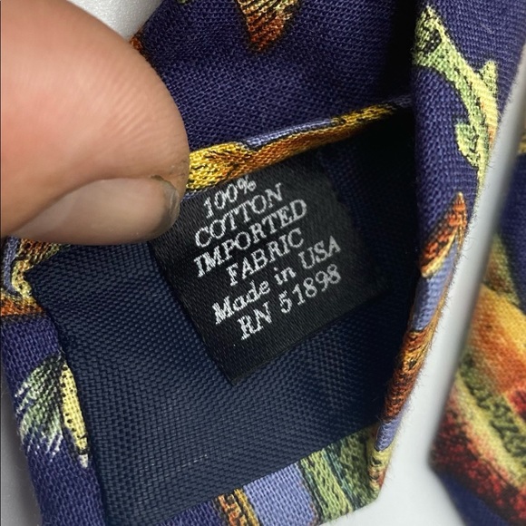 Fun retro Mens Cotton Fish Neck Tie. Tango by Max Raab. - Picture 4 of 4